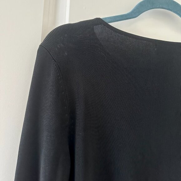 Vintage Sweaterworks Black Ribbed Sequin Cocktail Drinks Top Women's Size Large - Picture 12 of 14